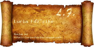 Luria Füzike névjegykártya